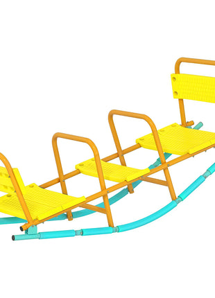 Teeter Totter Seesaw for Kids, 2 in 1 Metal Rocking Seesaw for Toddlers Age 3-8, Playground Equipment for Backyard