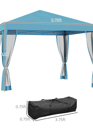 10 x 10 Pop Up Canopy Tent, Outdoor Patio Gazebo with Netting, Carry Bag Included