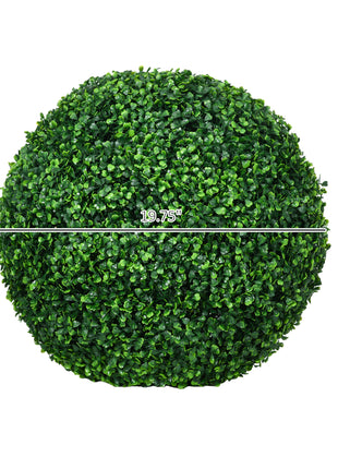 2 Pack Artificial Tree Boxwood Topiary Balls, 19.75 Inch