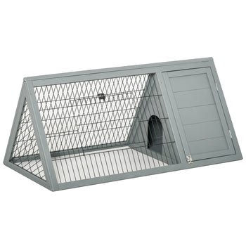 Rabbit Hutch Outdoor, Wooden Chicken Coop with Run, Outdoor Small Animal Cage for Rabbit, Small Duck and Chicken, for Garden, Backyard, Farms, 46" x 24.5" x 21", Light Gray