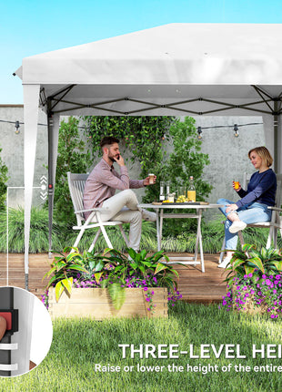 10' x 20' Pop Up Canopy Tent with 4 Sidewalls, Instant Gazebo with Carry Bag for Garden, Patio, White