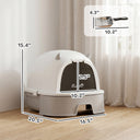 Stainless Steel Cat Litter Box Easy to Clean Kitty Litter Box with Slide-Out Tray Large Gray