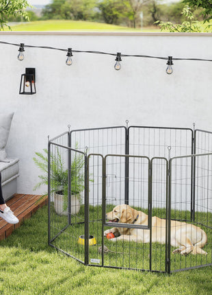39 Inch Exercise Pen, Heavy Duty Dog Playpen, 8 Panel Metal Pet Fence for Medium and Large Dogs, Black