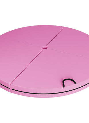 Foldable Crash Mat, Pole Padding with Carrying Handles and EPE Foam for Dance Training and Exercise, Pink