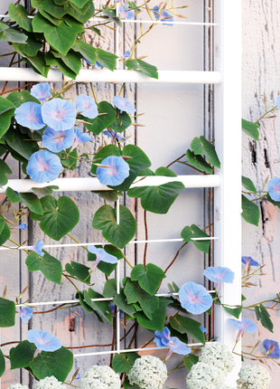 Outdoor Planter Box Galvanized Raised Garden Bed with Trellis for Climbing Vines, 35.4" x 15.7" x 47.2", White