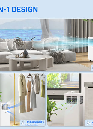 8000 BTU Mobile Air Conditioner, 345 Sq. Ft., AC Unit with Dehumidifier, Sleep, 24H Timer On/Off, Window Kit, White