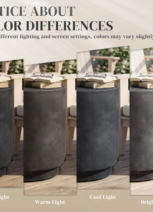 Lightweight Accent Table with Concrete Finish Round Side Table, Dark Gray