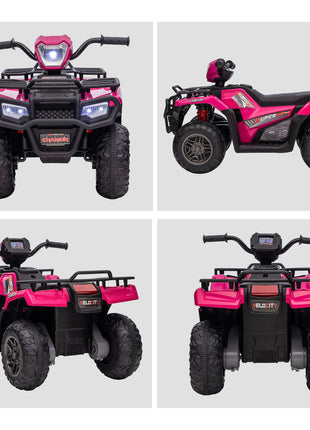 12V Electric Toy Car with Forward Backward Function, Music, LED Headlights, for Ages 3-5 Years, Pink