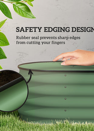 6.4' x 2' x 1.4' Galvanized Raised Garden Bed Kit, Metal Planter Box with Safety Edging, Green