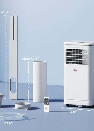 8,000 BTU Portable AC Unit for Apartment , Compact, Movable & Evaporative Cooler for Small Spaces, White
