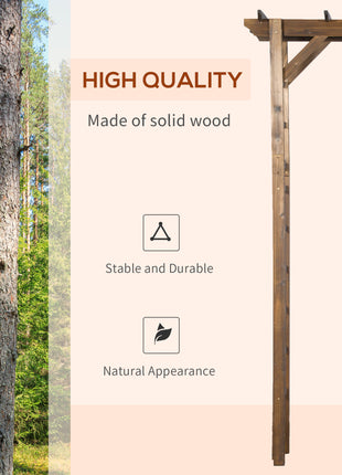 85" Wooden Garden Arbor for Wedding and Ceremony, Outdoor Garden Arch Trellis for Climbing Vines - Carbonized