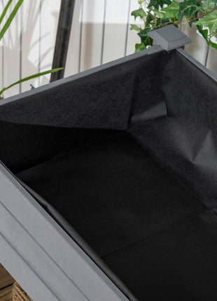 47" x 21" Raised Garden Bed Elevated Wooden Planter Box w/ Lockable Wheels, Storage Shelf for Backyard, Dark Gray