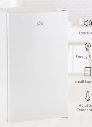 Mini Fridge with Freezer, 3.2Cu.Ft Compact Refrigerator with Adjustable Shelf, Mechanical Thermostat and Reversible Door for Bedroom, Dorm, White