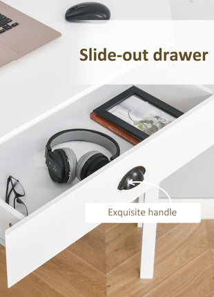 Corner Desk, Triangle Computer Desk with Drawer and Storage Shelves for Small Spaces, Home Office Workstation for Living Room, or Bedroom, White