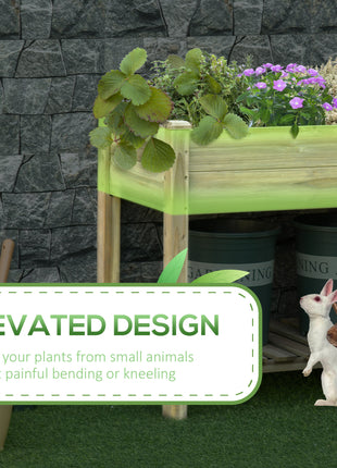 36" x 20" x 30" Raised Garden Bed, Elevated Wood Planter Box with Legs and Storage Shelf for Backyard, Patio, Balcony to Grow Vegetables, Herbs, and Flowers