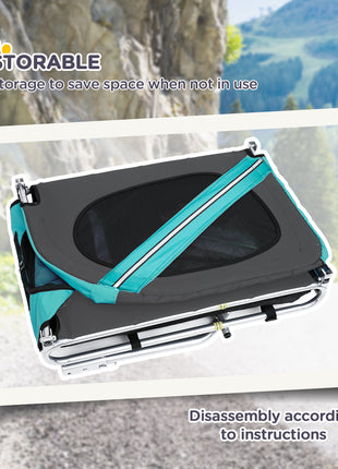 Dog Bike Trailer with 3 Entrances Large Wheels, Green