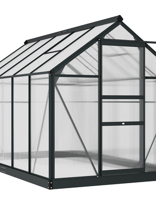 6.2' x 10.3' x 6.6' Outdoor Greenhouse with Walk-in Vent Door for Backyard Garden Gray