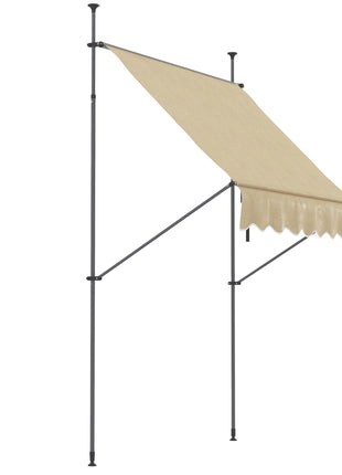 6.5' x 4' Manual Retractable Awning, Non-Screw Patio Awning, UV Resistant for Window or Door, Beige