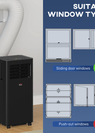 10000 BTU Mobile Air Conditioner, 441 Sq. Ft., AC Unit with Dehumidifier, Sleep, 24H Timer On/Off, Window Kit, Black