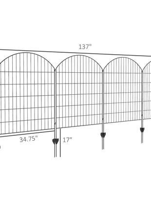 4 Pack Garden Fencing for Yard, Decorative Fence Panels as Animal Barrier and Flower Edging, Grids