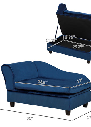 Pet Sofa Bed Couch with Storage, Pet Sofa for Cats and Small Dogs
