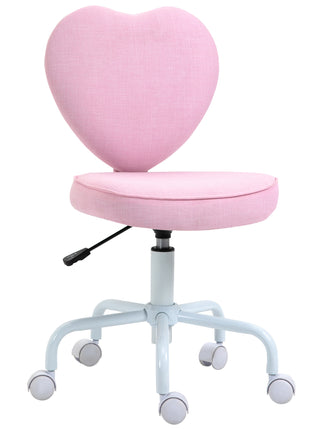 Heart Love Shaped Back Design Office Chair with Adjustable Height, Pink