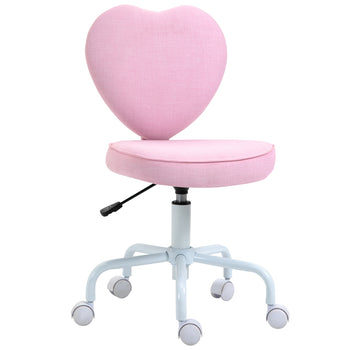Heart Love Shaped Back Design Office Chair with Adjustable Height, Pink