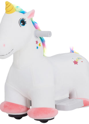 Kids Ride on Unicorn, 6V Battery Powered Electric Ride on Animal Toy w/ Music Forward, Foot Pedal for Aged 18-36 Months