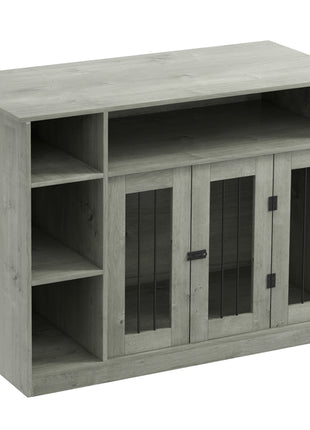 47" Dog Crate Furniture with Storage, for Large Medium Dogs, Gray