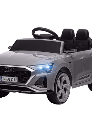 Audi Q8 e-tron Sportback Licensed 12V Battery Powered Kids Electric Car w/ Spring Suspension, Soft Start, Gray