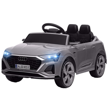 Audi Q8 e-tron Sportback Licensed 12V Battery Powered Kids Electric Car w/ Spring Suspension, Soft Start, Gray