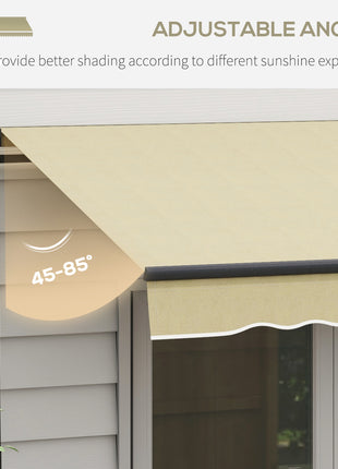 10' x 8' Retractable Awning, 280gsm UV Resistant Sunshade Shelter for Deck, Balcony, Yard, Beige