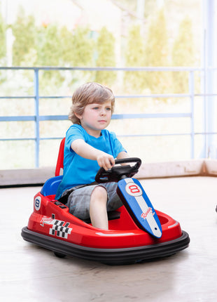 Bumper Car for Kids, 360° Rotation 6V Electric Ride On Bumper, Red