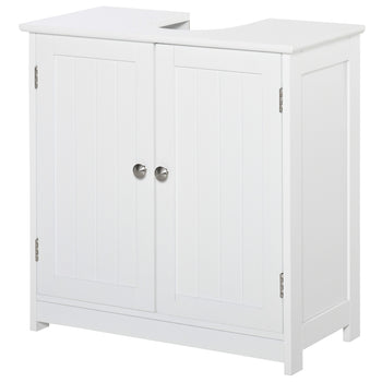 Bathroom Vanities, Bathroom Sink Cabinets with U-Shape Cut-Out and Adjustable Internal Shelf, White