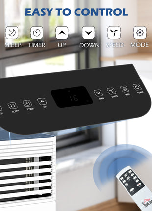 10000 BTU Mobile Air Conditioner for Cooling and Dehumidifying, Remote Control, 24H Timer, LED Display, Black