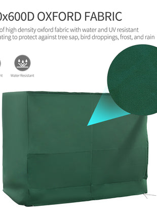 600D Oxford 3-Seater Patio Swing Cover Outdoor Swing Chair Cover Rain Protection Waterproof Anti-UV, Dark Green