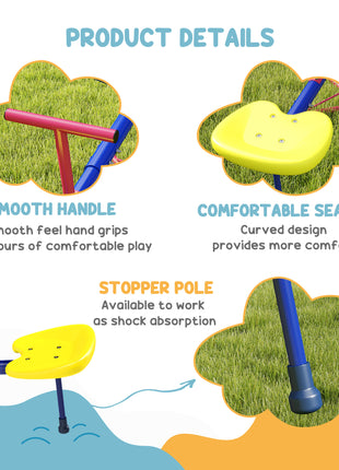 Kids Seesaw Swivel Teeter Totter with 360° Spinning, 4 Seater Seesaw Outdoor Playground Equipment for Backyard, Boys and Girls Aged 3-8 Years Old