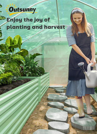 13' x 10' x 6.5' Tunnel Greenhouse Hoop House with Upgraded Galvanized Steel Frame and Large Windows, Green