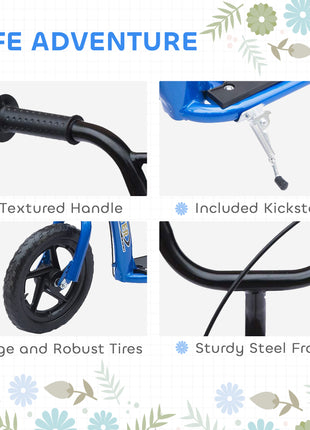 Kick Scooter for Kids 5-12 Years Old with Adjustable Height Handlebar, Non-slip Footplate, Big Wheels, Rear Brake, Blue