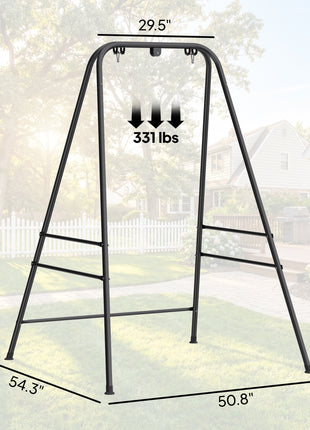 Hammock Chair Stand  Indoor and Outdoor Use with Anti-Slip Foot Pads, 2 Carabiners, Black