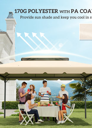 Model 84C-101 or 84C-144 13' x 10' Gazebo Replacement Canopy, Gazebo Top with Double Vented Roof (TOP ONLY), White