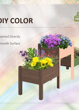 73" x 18" x 32" 3 Tier Raised Garden Bed w/ Three Elevated Planter Box for Vegetables, Herb and Flowers, Coffee