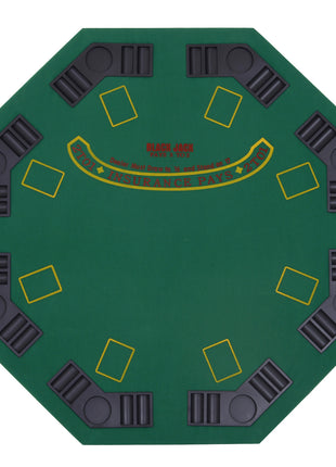Poker Table Foldable, 47" Octagon Blackjack Poker Game Table for 8 Players with Cup Holders and Chips Tray, Green Felt