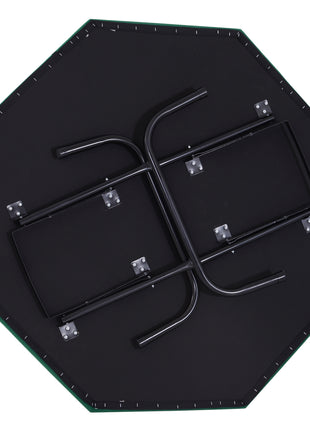 Poker Table Foldable, 47" Octagon Blackjack Poker Game Table for 8 Players with Cup Holders and Chips Tray, Green Felt