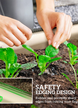 7.9' x 2' x 1' Galvanized Raised Garden Bed Kit, Metal Planter Box with Safety Edging, Cream