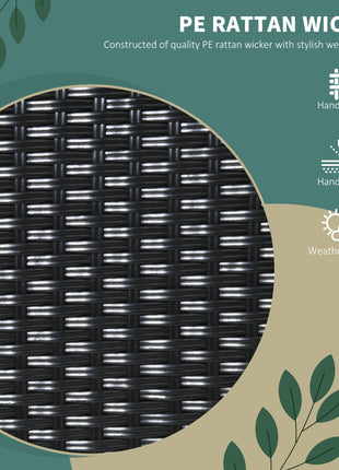 4 PE Rattan Outdoor Dining Chairs with Cushions, Patio Wicker Dining Chairs with Backrest, Black