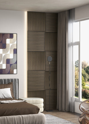 24" x 24" Wood Panels for Wall, 4 Pack Acoustic Panels, Sound Absorbing Slat Wall for Wall Decor, Home, Brown