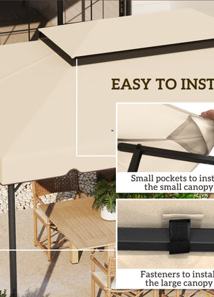 Model 84C-101 or 84C-144 13' x 10' Gazebo Replacement Canopy, Gazebo Top with Double Vented Roof (TOP ONLY), White