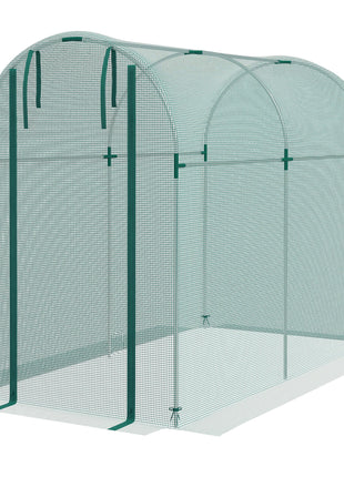 Galvanized Steel Crop Cage, Plant Protection Tent with Zippered Door, 4' x 8', Green