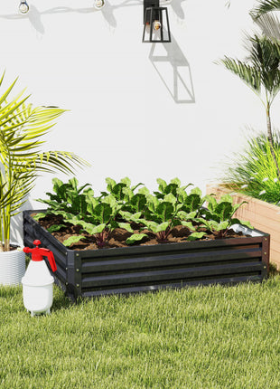 Galvanized Raised Garden Bed, 4' x 4' x 1' Metal Planter Box, for Growing Vegetables, Flowers, Herbs, Succulents, Gray